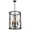 18 Inch Steel Wood Tone Chandelier Light